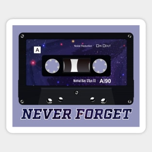 Cassette Audio Mix Tape Never Forget Nostalgic 1990s Magnet